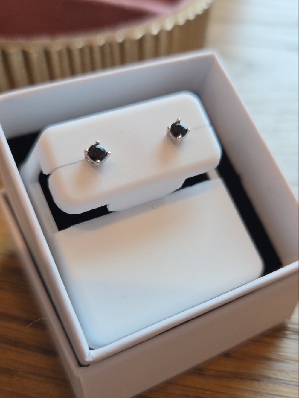 Black Stone Sterling Silver Stud Earrings - Women Jewelry - Picture 2 of 6